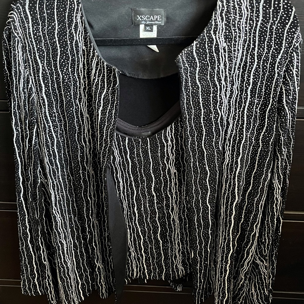 XSCAPE 2 piece Black Jacket with Silvery fabric